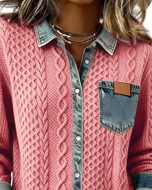 Jane | Soft Denim Patchwork Shirt