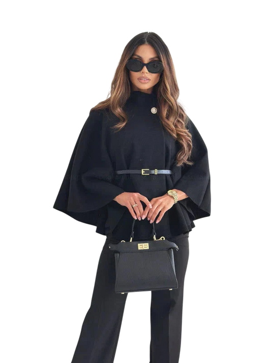 Lea - Elegant Jacket with Belt and Butterfly Design