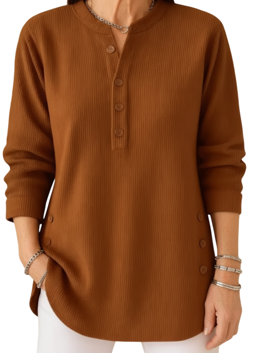 Harperly – Long Sleeve Solid Knit Sweater