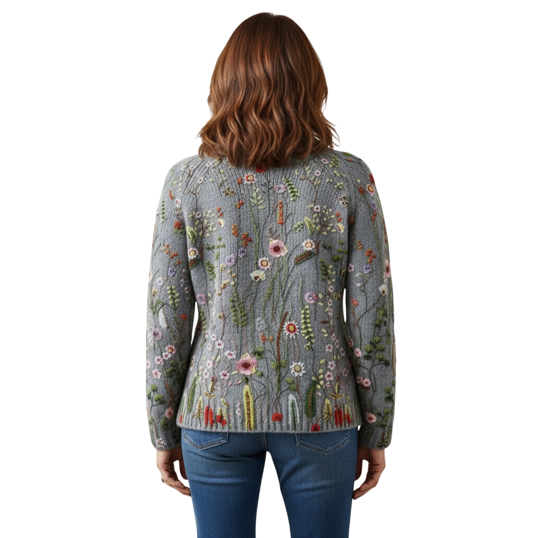 Maurine | Vintage Floral Print Turtleneck Sweater