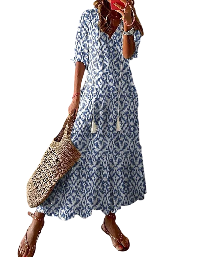 Fallon - Robe bohème coupe ventre plat