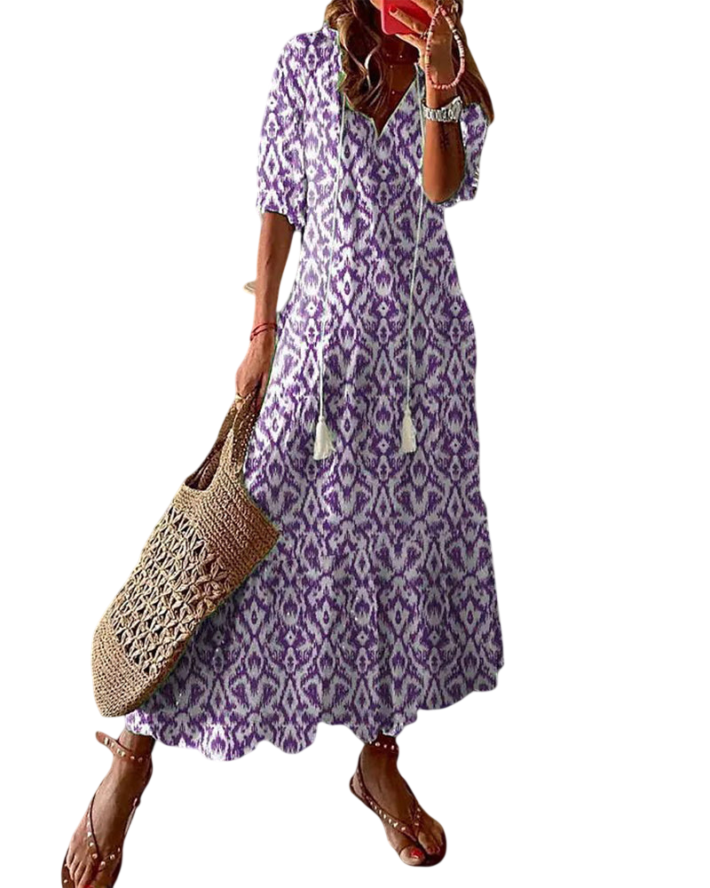 Fallon - Robe bohème coupe ventre plat