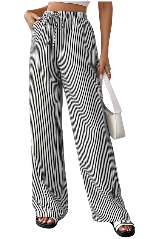 Sabrina | Striped Lightweight Straight Pants