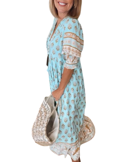 Thea – Chic Floral V-Neck Dress