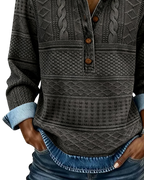 Dolores | Sweat-shirt tendance avec demi-boutonnage et col