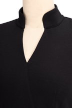 Camille™ | Robe fourreau noire ceinturée