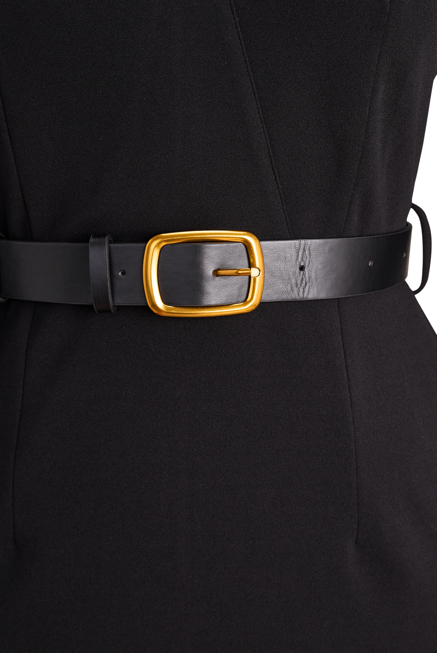 Camille | Black Belted Sheath Dress