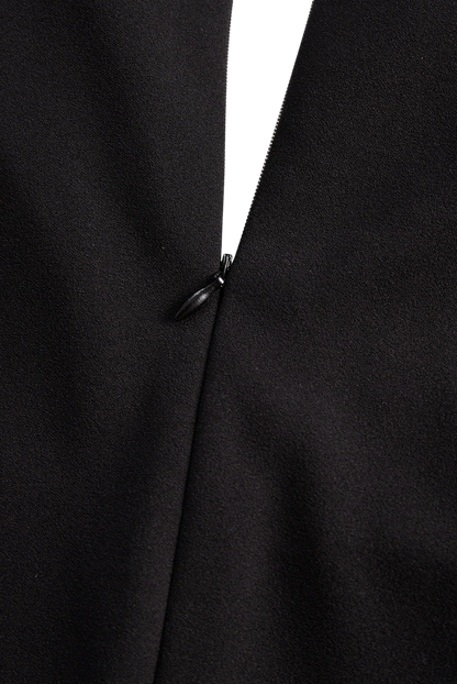Camille | Black Belted Sheath Dress