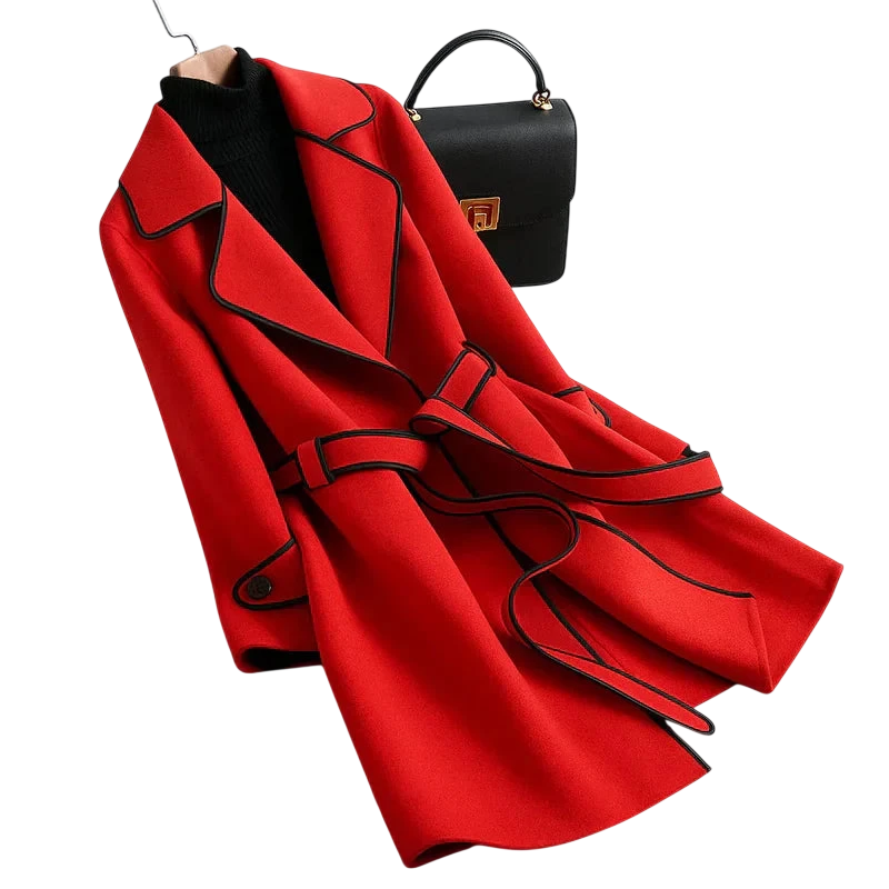 Marla - Trench-coat chic avec liseré contrastant