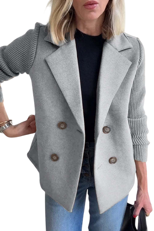 Elena™ | Manteau de printemps rayonnant avec manches en tricot