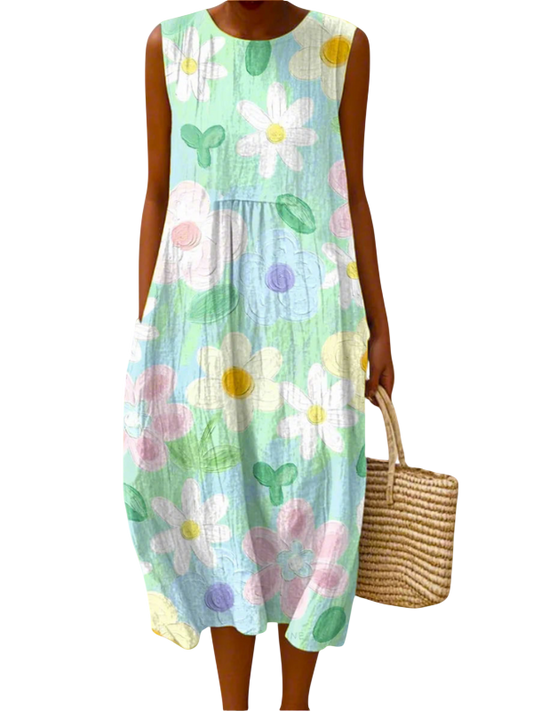 Erin | Pastel Blossom Midi Dress