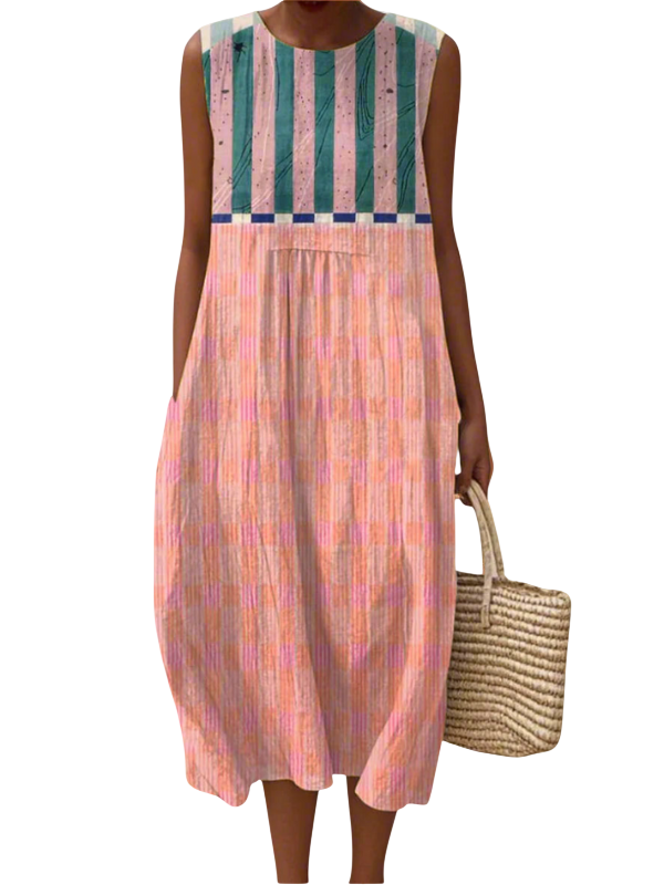 Lily | Robe midi rayée pastel