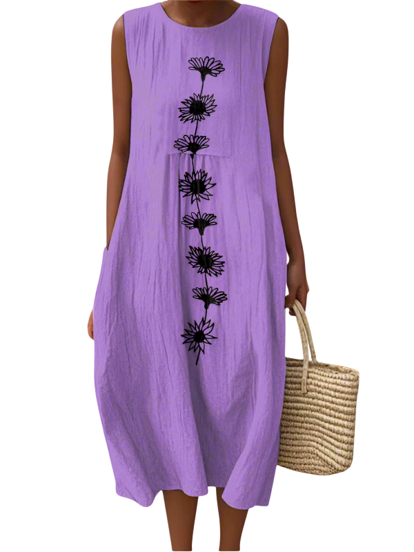 Emma | Robe Midi Violet Bloom