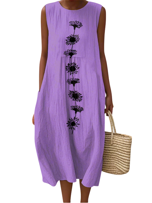 Emma | Violet Bloom Midi Dress