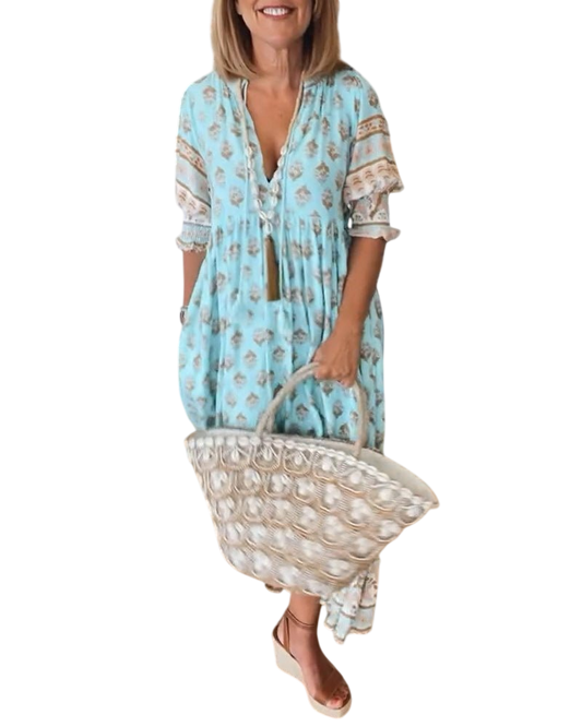 Thea – Chic Floral V-Neck Dress