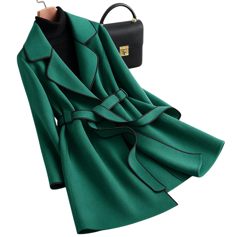 Marla - Trench-coat chic avec liseré contrastant