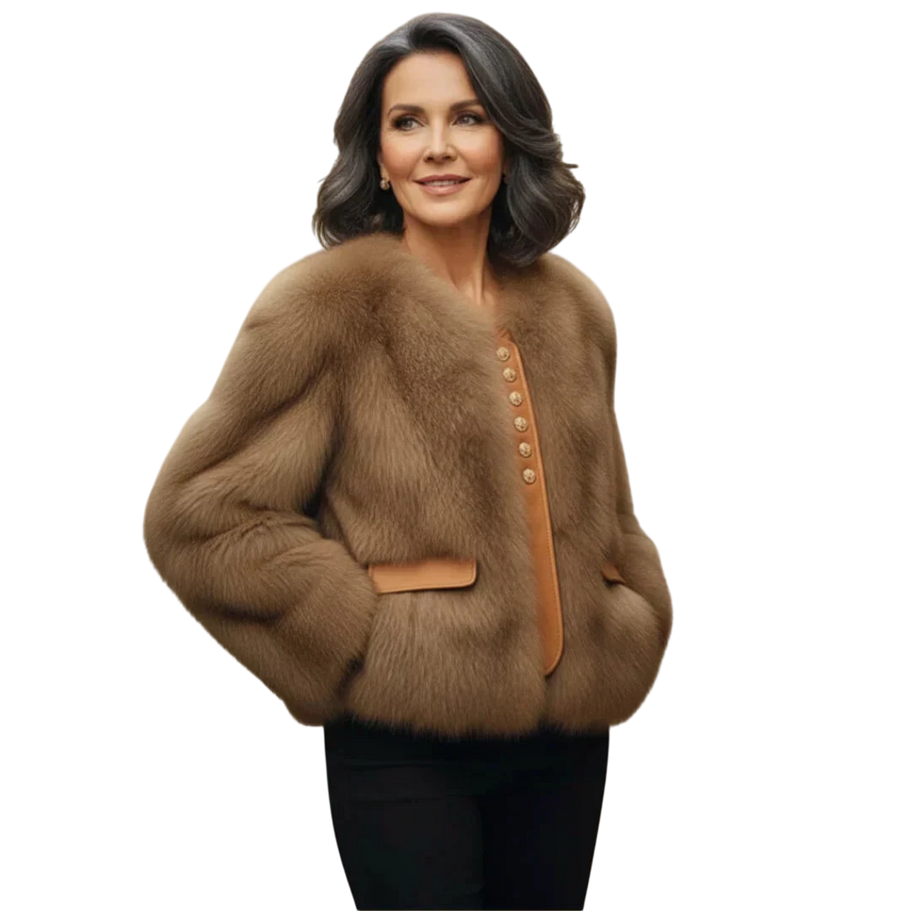 Aurélia - Blouson court effet fourrure de renard