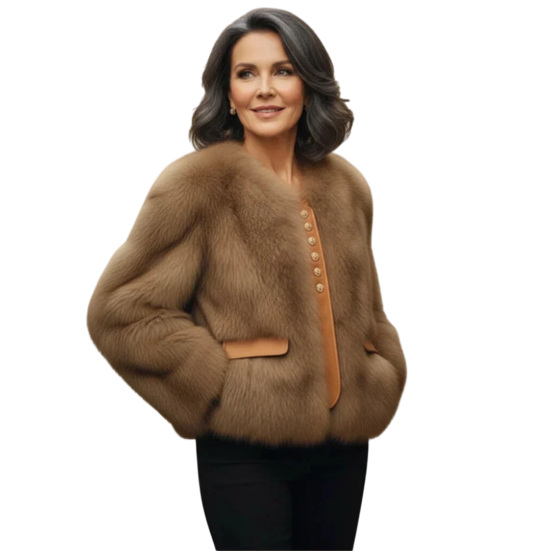 Aurélia - Blouson court effet fourrure de renard