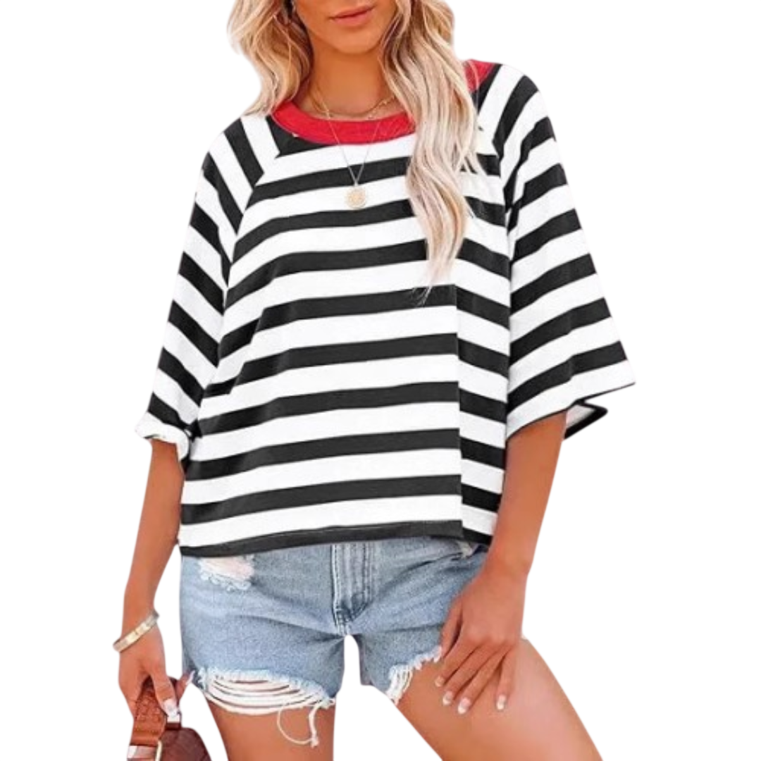 MAOSIE™ | Haut d'été tendance à col rond et coupe ample