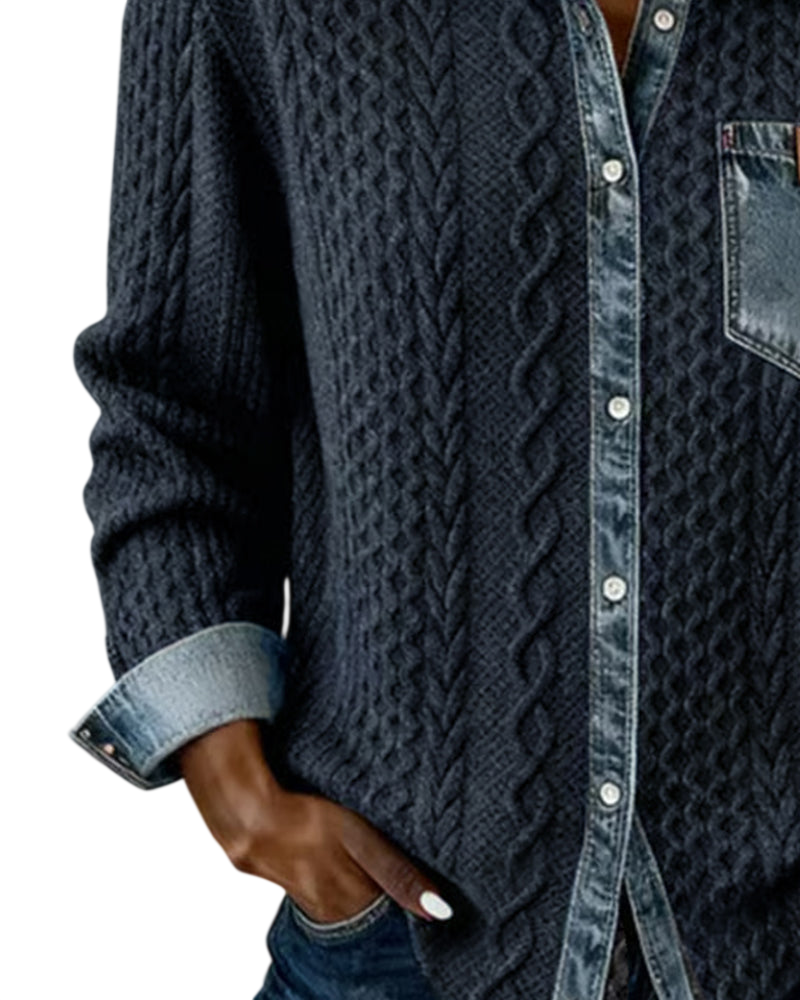 Jane | Chemise en denim patchwork doux