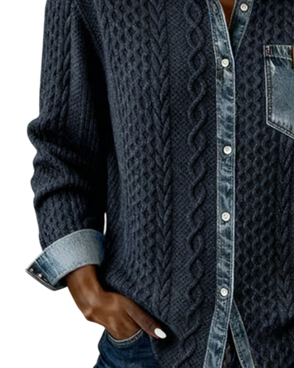 Jane | Soft Denim Patchwork Shirt