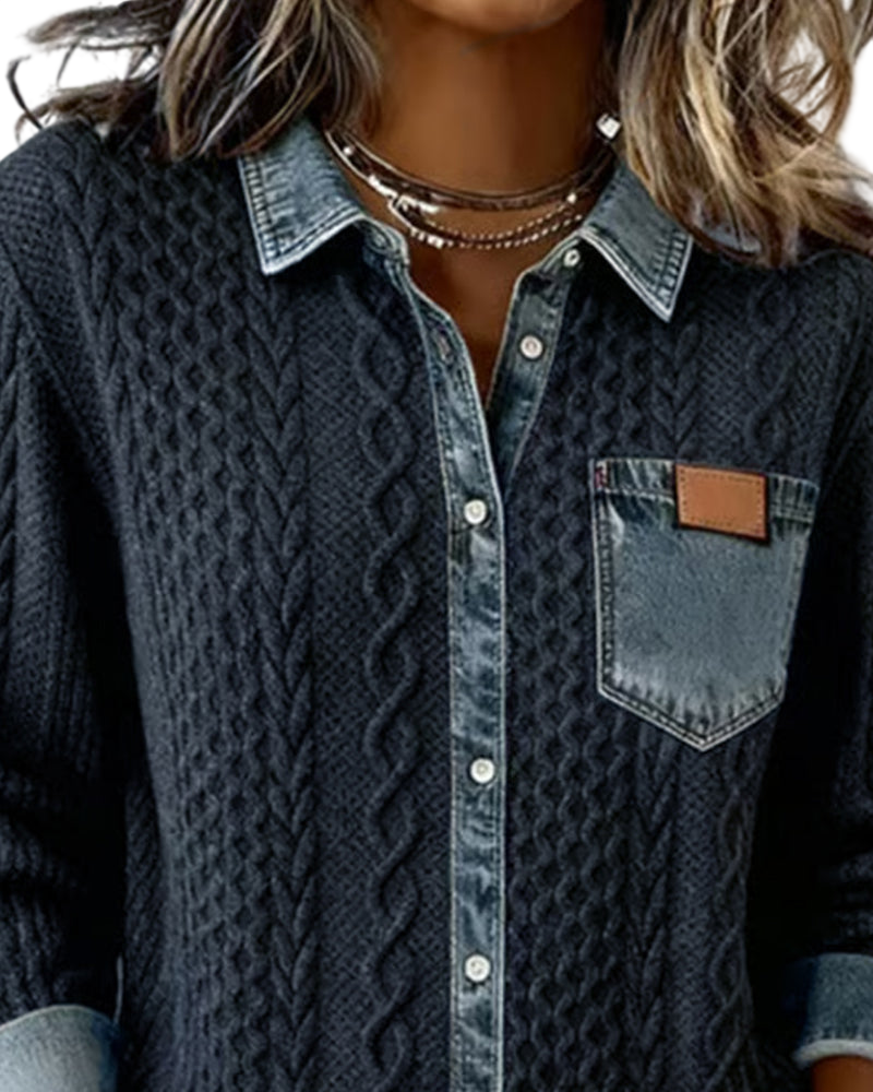 Jane | Chemise en denim patchwork doux