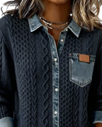 Jane | Chemise en denim patchwork doux