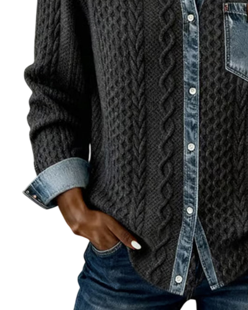 Jane | Chemise en denim patchwork doux