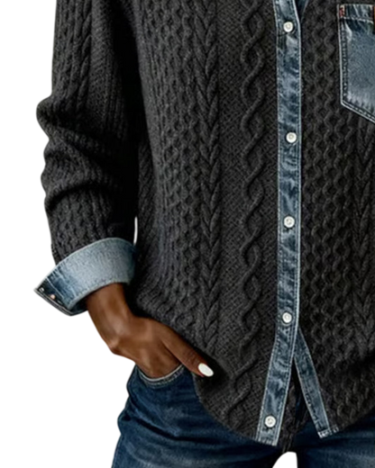 Jane | Soft Denim Patchwork Shirt