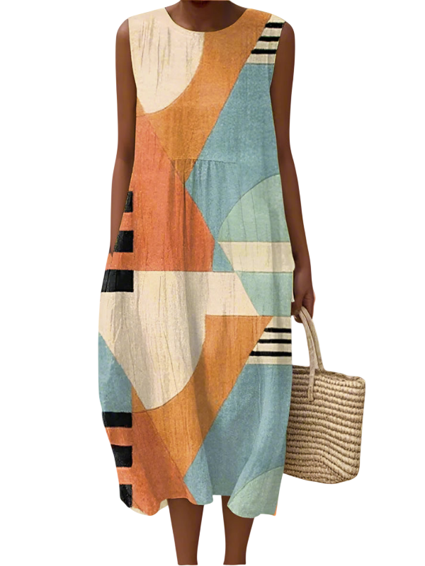Iris | Robe mi-longue géométrique