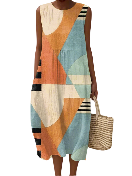 Iris | Geometric Midi Dress