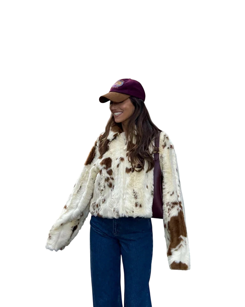 Gloria / Veste en similicuir imprimé vache