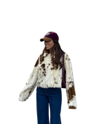 Gloria / Veste en similicuir imprimé vache
