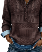 Dolores | Sweat-shirt tendance avec demi-boutonnage et col