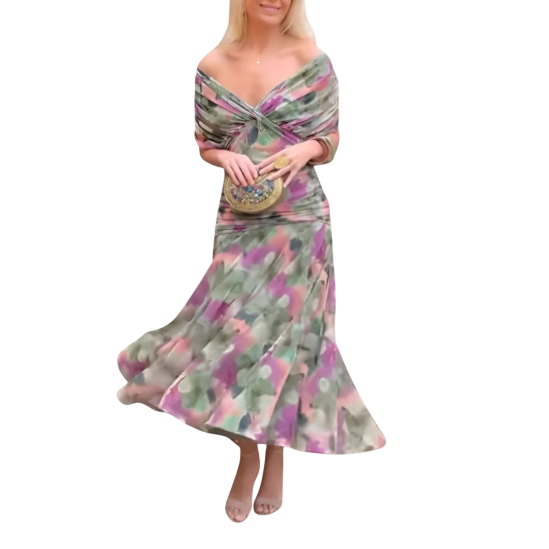 Evelyn – Robe élégante à encolure en V