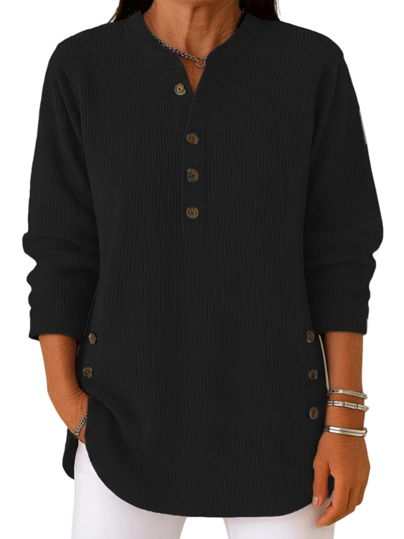 Harperly – Long Sleeve Solid Knit Sweater
