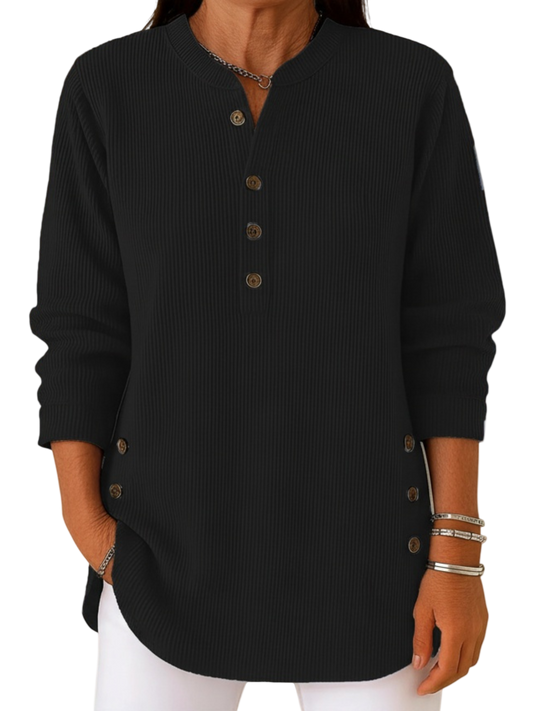Harperly – Long Sleeve Solid Knit Sweater