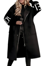 Noa - Long manteau à capuche avec manches tricotées
