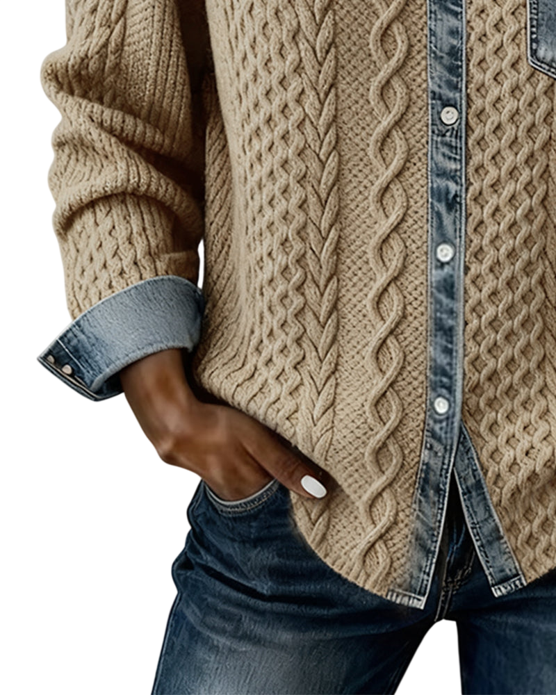 Jane | Chemise en denim patchwork doux