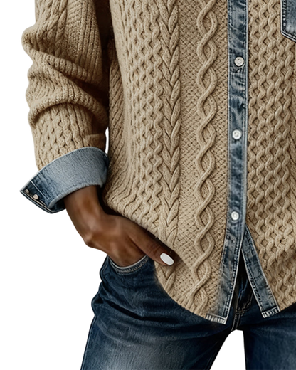 Jane | Soft Denim Patchwork Shirt