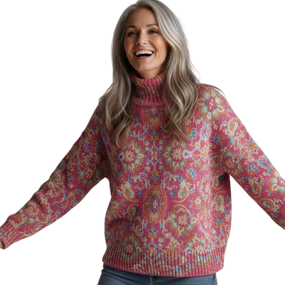 Florence - Floral Knit Turtleneck