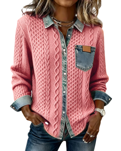 Jane | Soft Denim Patchwork Shirt