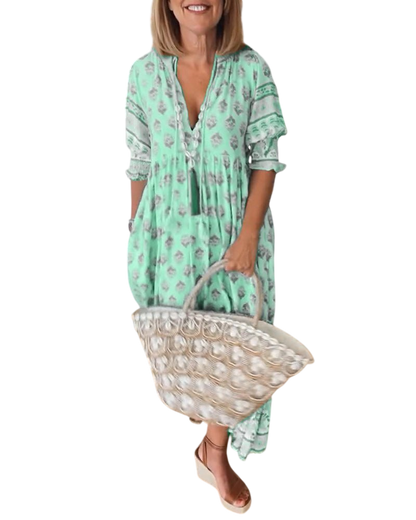 Thea – Chic Floral V-Neck Dress
