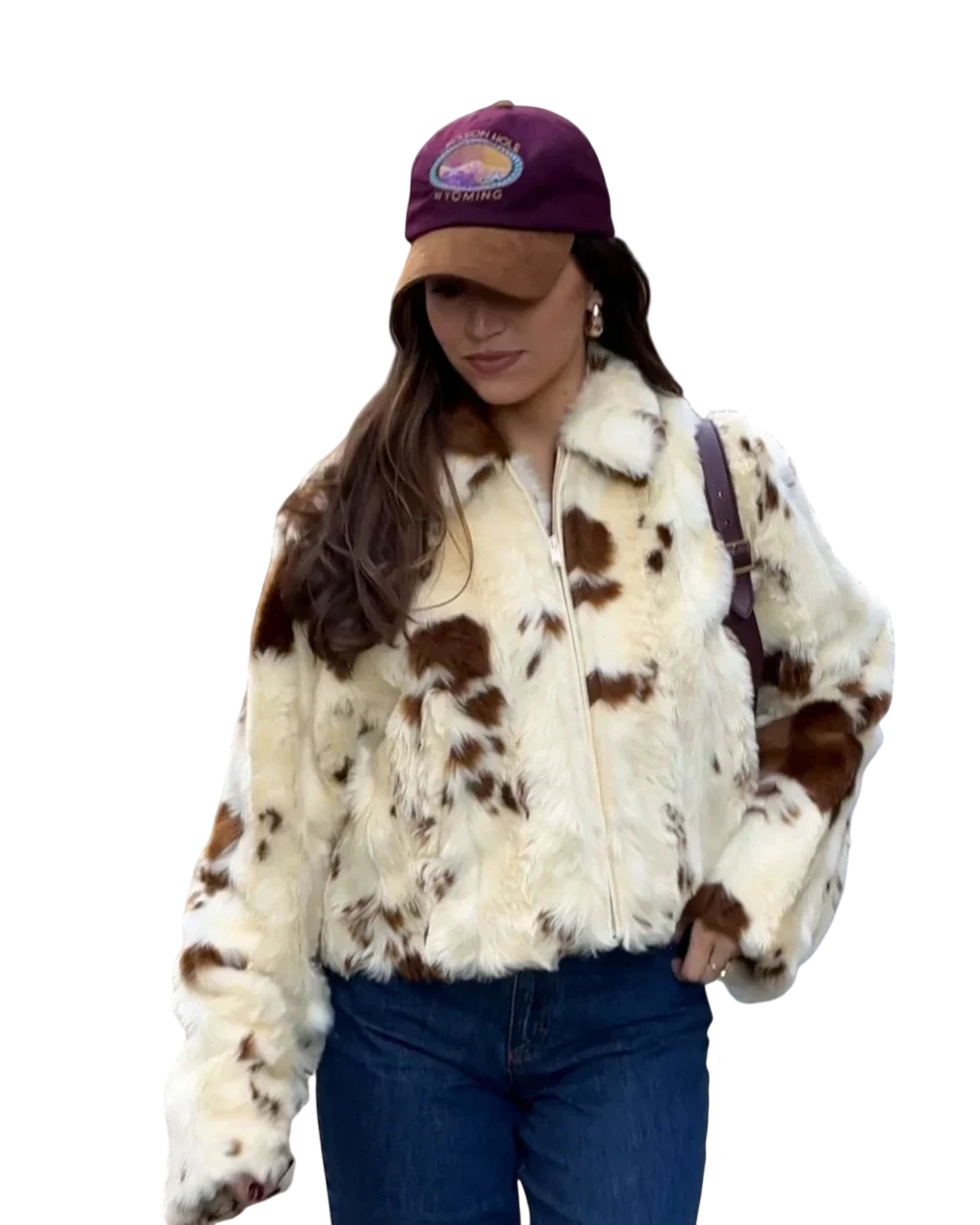 Gloria / Veste en similicuir imprimé vache
