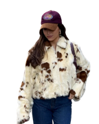 Gloria / Veste en similicuir imprimé vache