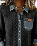 Jane | Chemise en denim patchwork doux