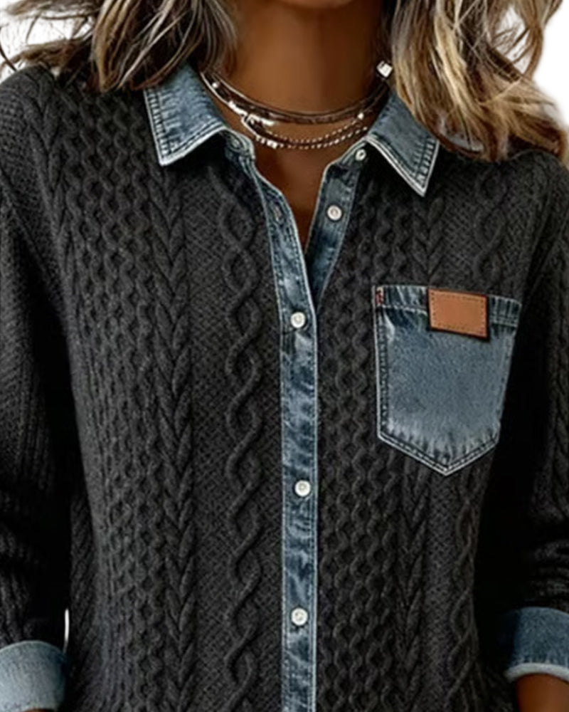 Jane | Chemise en denim patchwork doux