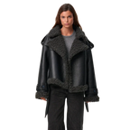 Elvira - Shearling Style Coat with Belt