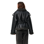 Elvira - Shearling Style Coat with Belt