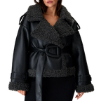 Elvira - Shearling Style Coat with Belt
